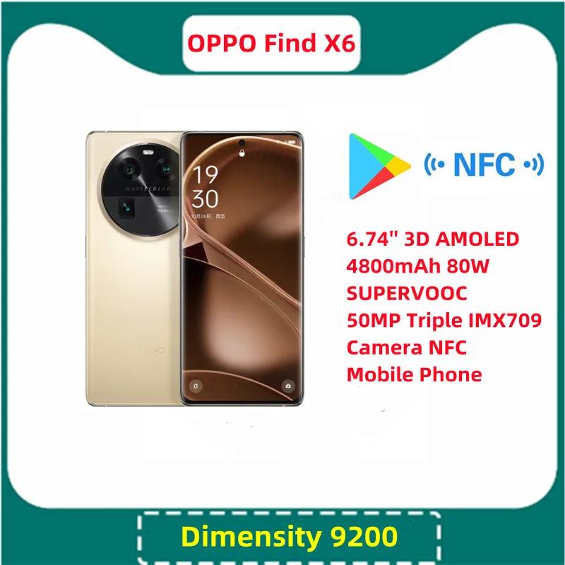 OPPO-Find X6 5G Ʈ, ġ 9200 6.74 ġ, 3D Ƹ 4800mAh, 80W SUPERVOOC, 50mp, Ʈ IMX709 ī޶, NFC ޴